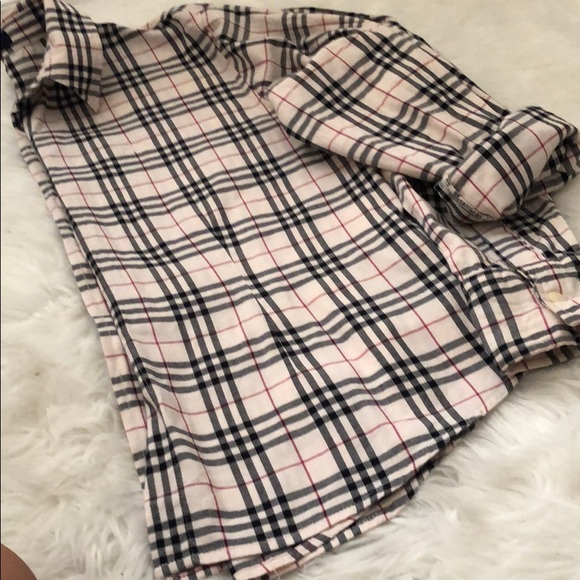 burberry women's brit tonal check shirt carmel